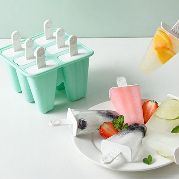 

ice cream mold cube convenient 4-holes silicone molds healthy 6-holes diy popsicle makers reusable baking moulds