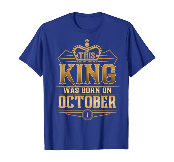 

this king was born on october 1st t-shirt libra scorpio, White;black