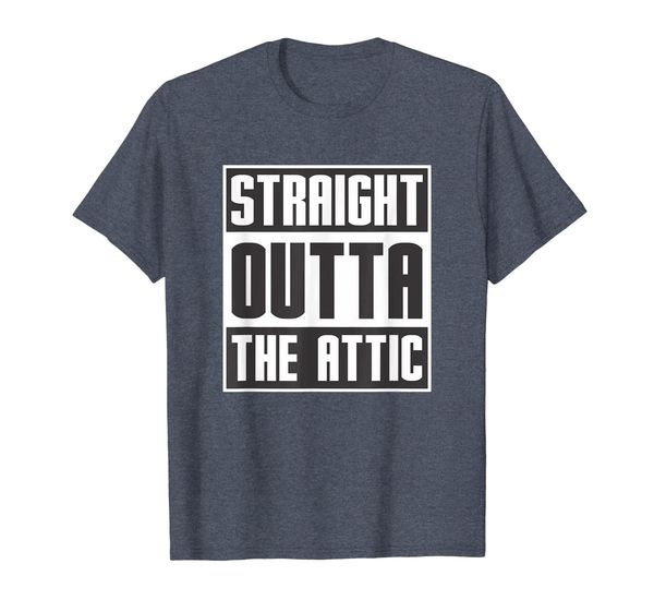 

straight outta the attic hvac funny t-shirt, White;black
