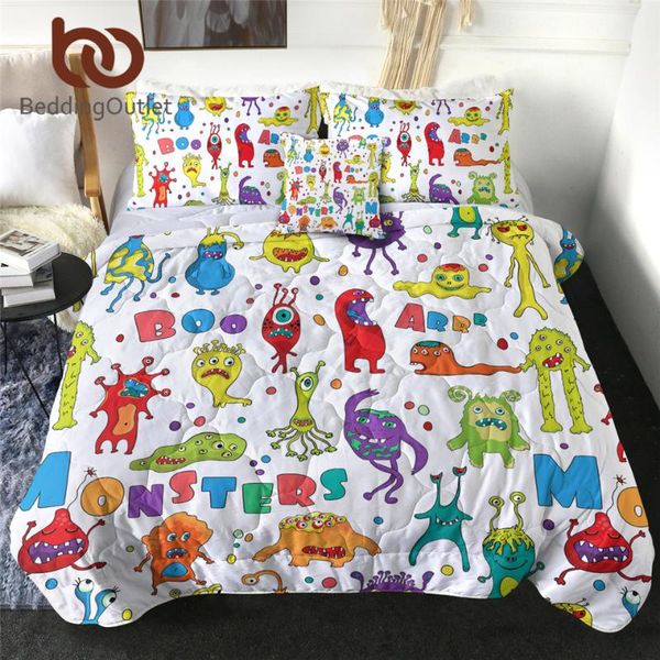 

BeddingOutlet Game Quilt King Size Monster Summer Blanket Cartoon Bedding Set 4PCS For Kids Colorful Air-conditioning Comforter Comforters