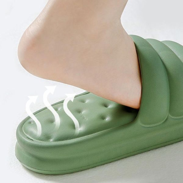 

slippers rimocy comfortable home women summer eva soft sole platform sandals woman thick bottom non-slip slides flip flops, Black