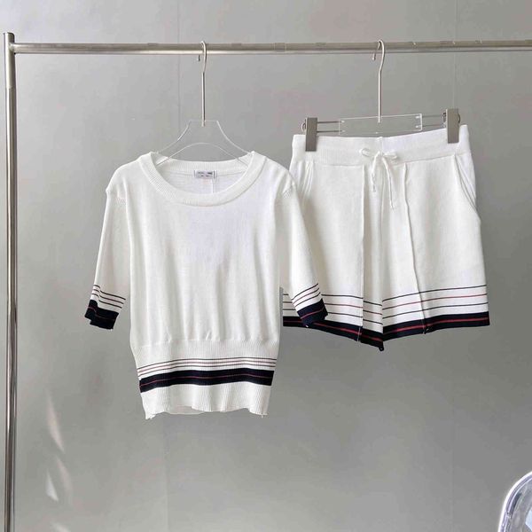 

luxury design + summer women's slim knit ice silk suit with white and thin