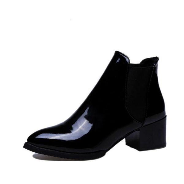 

boots cootelili comfortable 5cm high heels ankle for women pointed toe warm autumn winter shoes pumps red black 35-39 lcnv