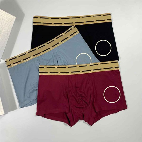 

casual men breathable underpants soft elastic underwear designer letter printed male boxers 3 pcs with box for 4 seaons, Black;white