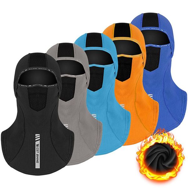 

cap cycling headwear winter sports thermal fleece hats scarf warmer men women windproof running skiing bike caps & masks, Black