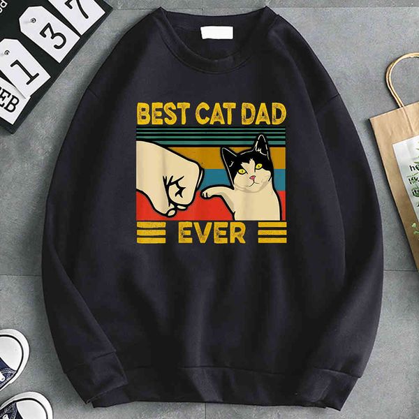 

men's hoodie, sweater printed with "bt cat and dad", loose and soft sweater, pocket, harajuku kpop fashion, Black