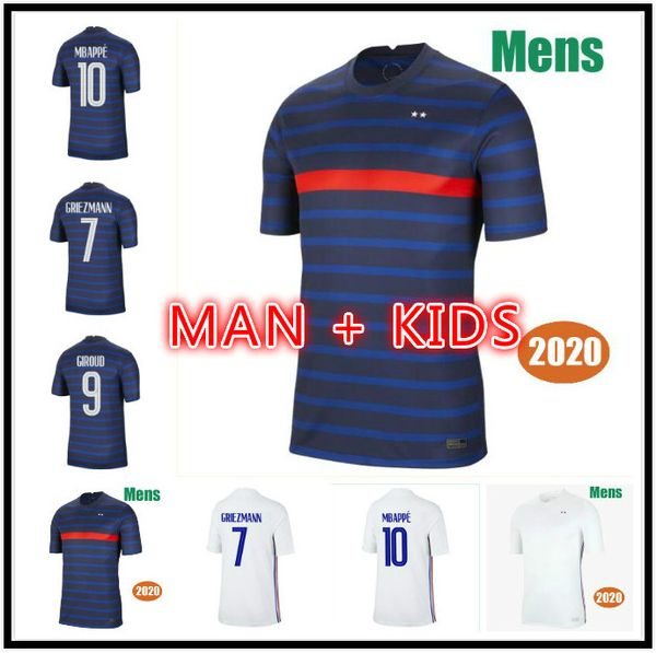 

2021 2022 dembele mbappe griezmann pogba france soccer jersey 21 22 kante football shirts maillot de foot men + kids kit, Black;yellow