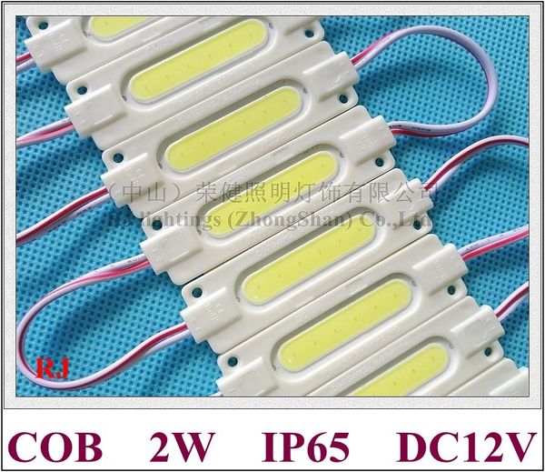 Светодиодный модуль COB LED для знака буквы канала Водонепроницаемый DC12V 2W COB IP65 CE ROHS 70 мм * 20 мм алюминиевый PCB высокий яркий светодиодный рекламный модуль
