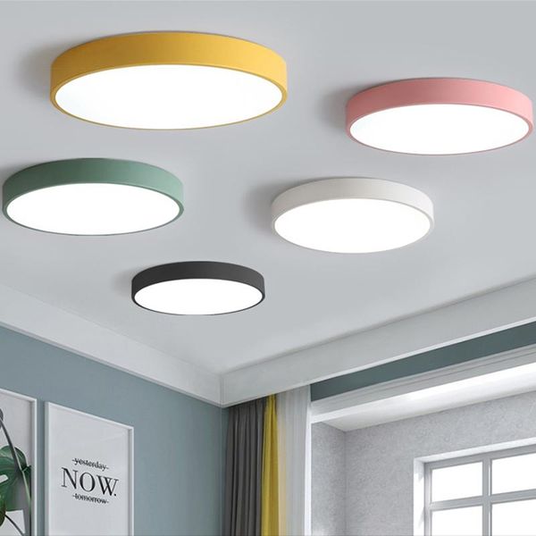 

ceiling lights nordic bedroom simple household circular corridor thin porch aisle macarone led lamp
