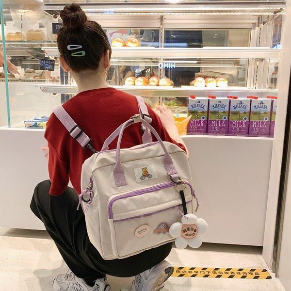 

school bags for teenage girls backpack women sweet single shoulder bag soft solid flowers student schoolbag multifunction