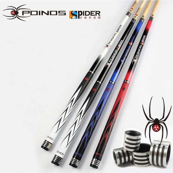 

poinos brand straight pool cues stick 11.5mm/10mm tips black/white/blue/red colors china billiard