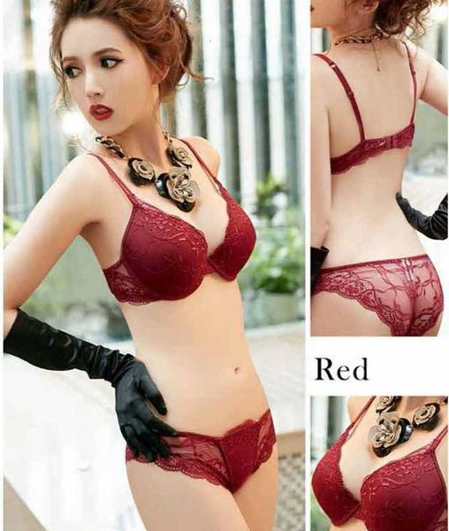 

women's lace thin cup bra set red birthday summer underwear 9118, Red;black