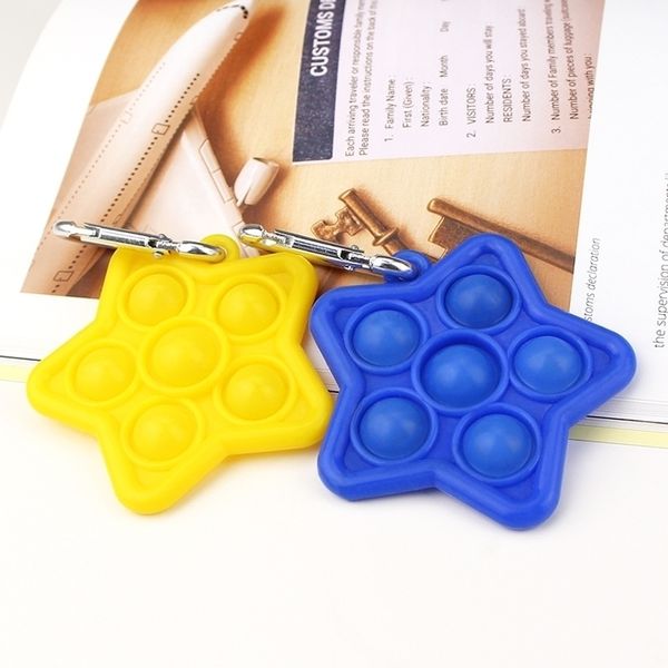 

star silicone rodent control pioneer keychain finger music bubble decompression toy