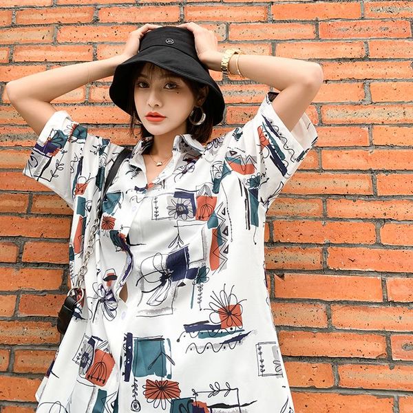

plus size t-shirt shirts korea casual loose basic arrival fashion geometric pattern turn down collars female womens girl 2021, Black