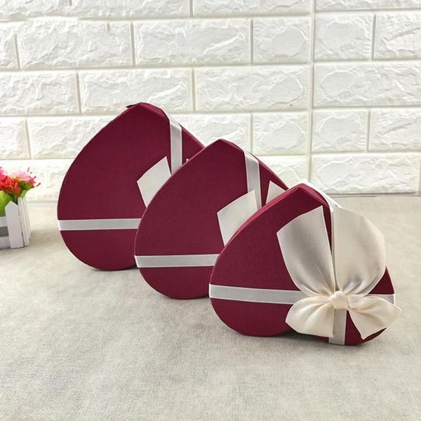 

gift wrap 3pcs heart shaped box packaging bow knot storage wrapping holiday supplies