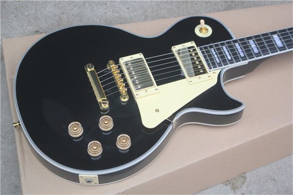 

china oem factory customized electric guitar p90 black standard
