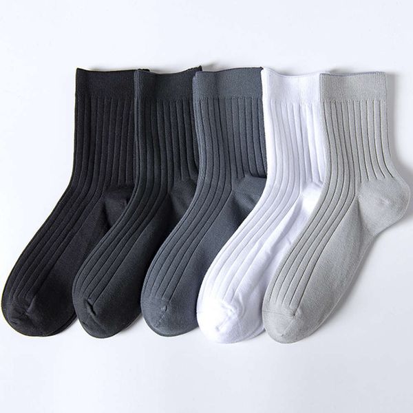 

cotton socks men's autumn winter sweat middle tube all black business