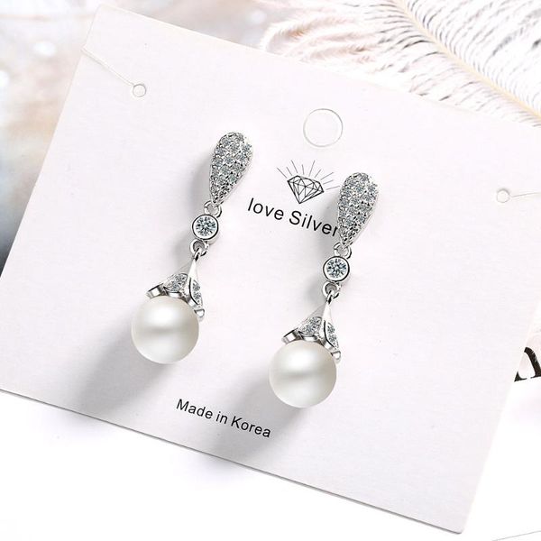 

va-70 women's long pearl earrings korean style temperament wild tassel round wholesale stud, Golden;silver
