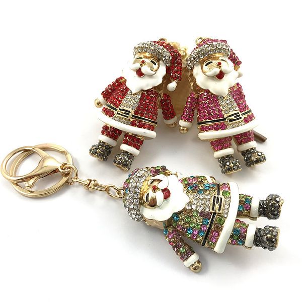 

fashion creative metal exquisite santa claus car key chain gift yiwu, Slivery;golden