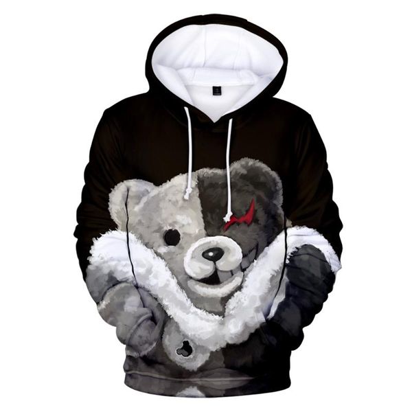 

men's hoodies & sweatshirts cool 3d hoodie monokuma harajuku fall men/women hip hop street cartoon panda print sweatshirt long sleeve p, Black