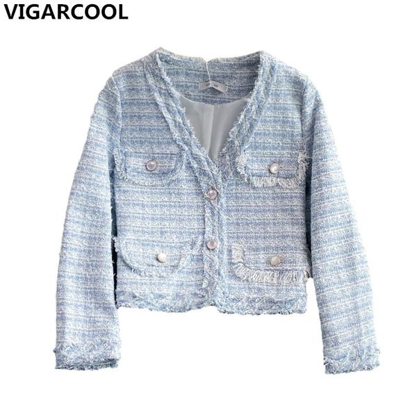 

women's jackets temperament small fragrant tweed short jacket women 2021 autumn and winter loose v-neck tassel elegant feminine coat fe, Black;brown