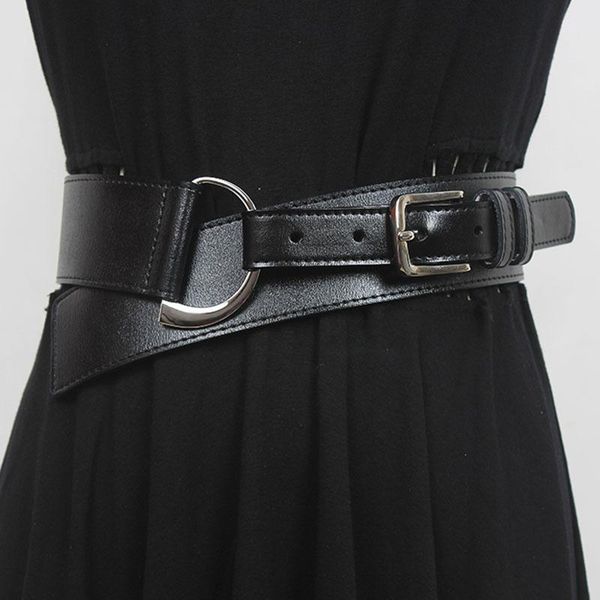 

belts seebeautiful simple metal pink buckle pu leather waist all match decoration women 2021 winter fashion g891, Black;brown