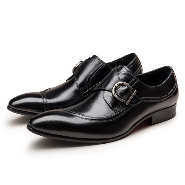 

dress shoes men style leather formal wear cowhide wedding oxfords chaussure homme, Black