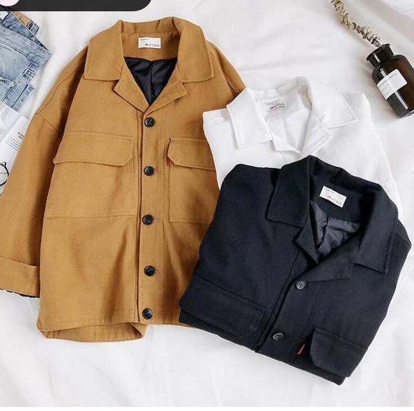 

men's jackets men autumn pockets casual mens harajuku fashion loose jacket clothes male coats l21 nmxn, Black;brown