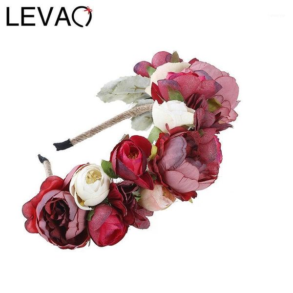 

fashion women wedding headband girls boho flowers headwear children hair bands accessories bride wreath beach garland1