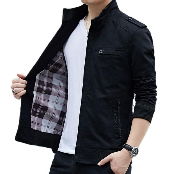 

men's jackets jacket spring tooling denim cotton, Black;brown