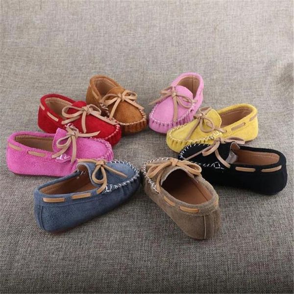 

comfortable baby toddler shoes genuine leather boys girls bowknot children casual loafers moccasins kids flats breatha flat, Black;grey