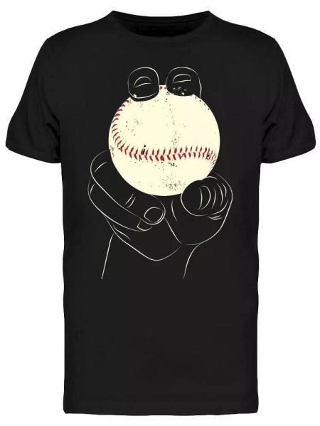 

big hand grabbing a ball tee men's -image by shutterstock, White;black