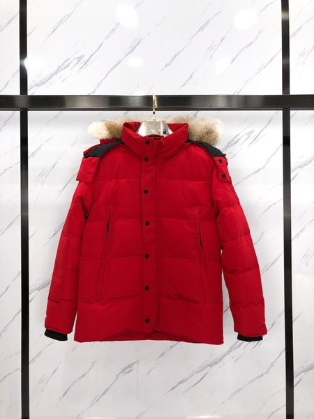 

mens down jackets veste homme outdoor winter outerwear big fur 313m, Black