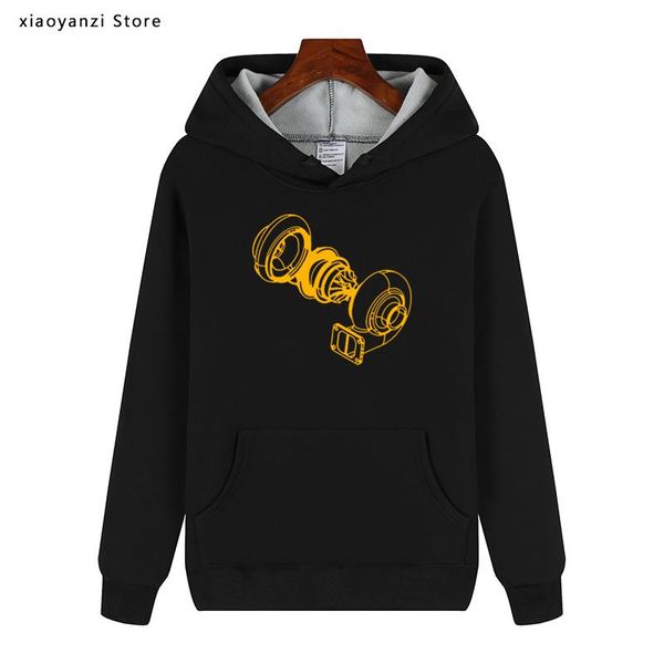 

men's hoodies & sweatshirts exploded turbo car clothing print youth fleece pullovers plus size sl-290, Black