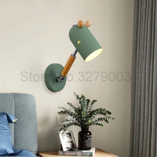 

wall lamps nordic modern iron lampshade light,lovely horse modeling wood for lving room restaurant study bedside