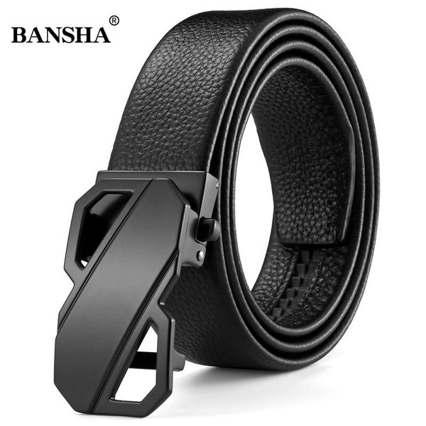 

belts for men genuine leather strap automatic buckle belt designer male cowskin waistband accessory, Black;brown