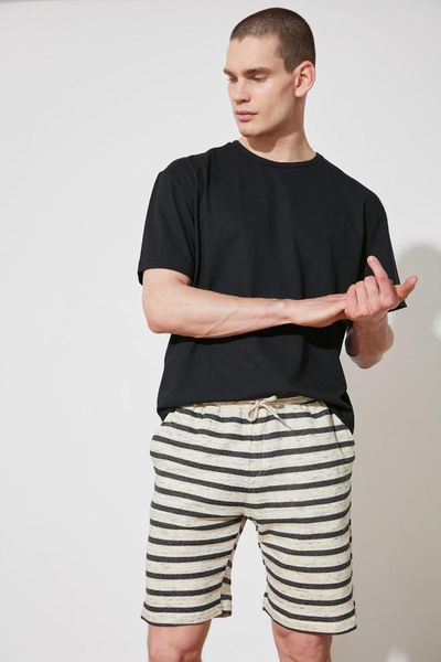 

men's shorts trendyol men 's regular fit & bermuda tmnss21sr0502, White;black