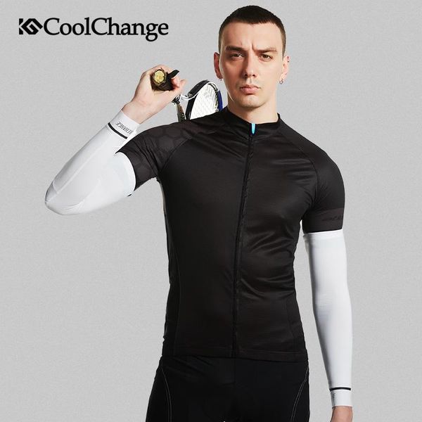 

elbow & knee pads coolchange ice fabric summer uv protection cycling arm warmers bike quick dry outdoor sport sleeves bicycle sunscreen slee, Black;gray