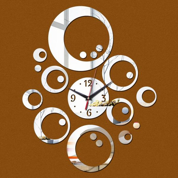 

wall stickers 3d diy mirrior clock clocks pared horloge watch vintage large decorative living room quartz acrylic