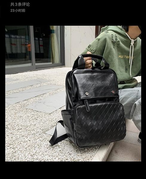 

backpack pb3655 2021 men's woven pu business casual travel bag