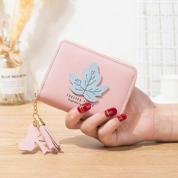 

wallets women's purse short zipper coin bag cute fashion card bit more, Red;black