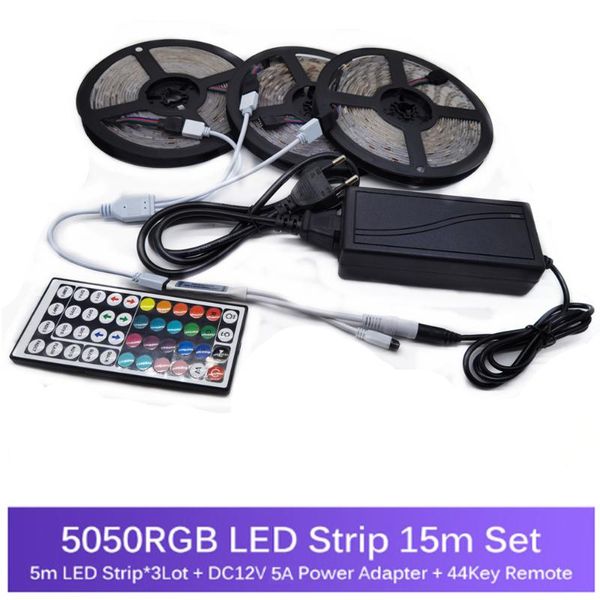 

strips 5m10m15m 2835 led strip dc12v rgb flexible tape ribbon light with ir remote for home kitchen christmas party