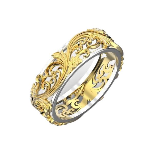 

wedding rings elegant luxurious simple gold color for men women anniversary party jewelry gift, Slivery;golden