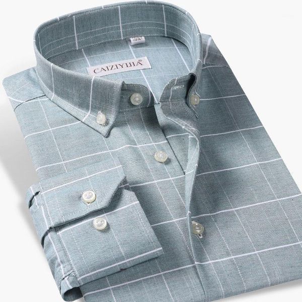 

men's long sleeve plaid checked casual shirts comfortable soft 100% cotton standard-fit button-down collar dress shirt, White;black