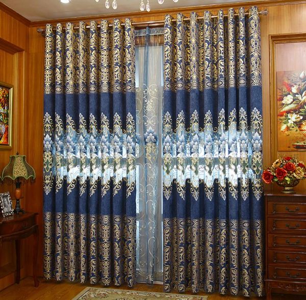 

curtain & drapes curtains for dining living bedroom room high-end water soluble hollow chenille embroidery fabric
