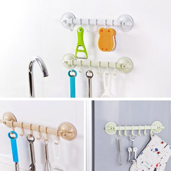 

hooks & rails kitchen organizer wall vacuum rack suction cup 6 for bathroom towel holder sucker hanger