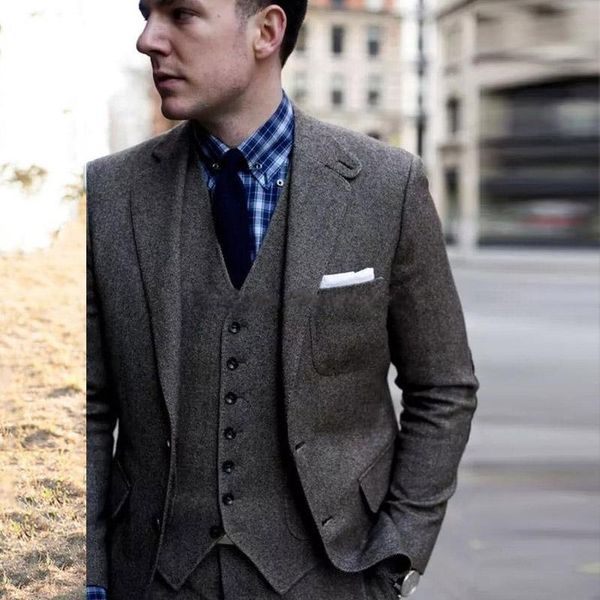 

latest design two buttons grey groom tuxedos notch lapel wedding/prom/dinner groomsmen men suits blazer (jacket+pants+vest+tie) w1326, Black;gray
