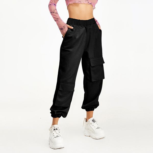 

women's pants & capris zhuzunzhe sweatpants women jogger pocket cargo pants high waist streetwear summer clothes loose trousers bottoms, Black;white