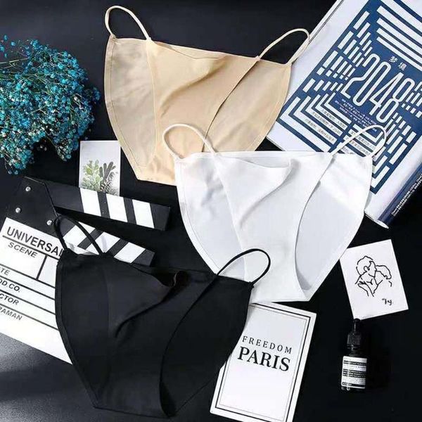 

women's panties ice silk seamless ultra-thin breathable low-waist women underwear thongs g string female lingerie, Black;pink