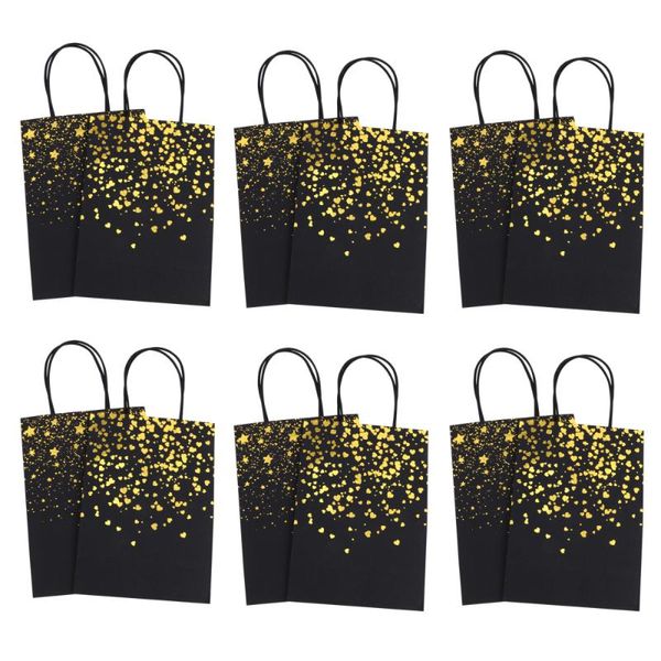 

12pcs bronzing handbag gift bags portable paper party packaging wrap